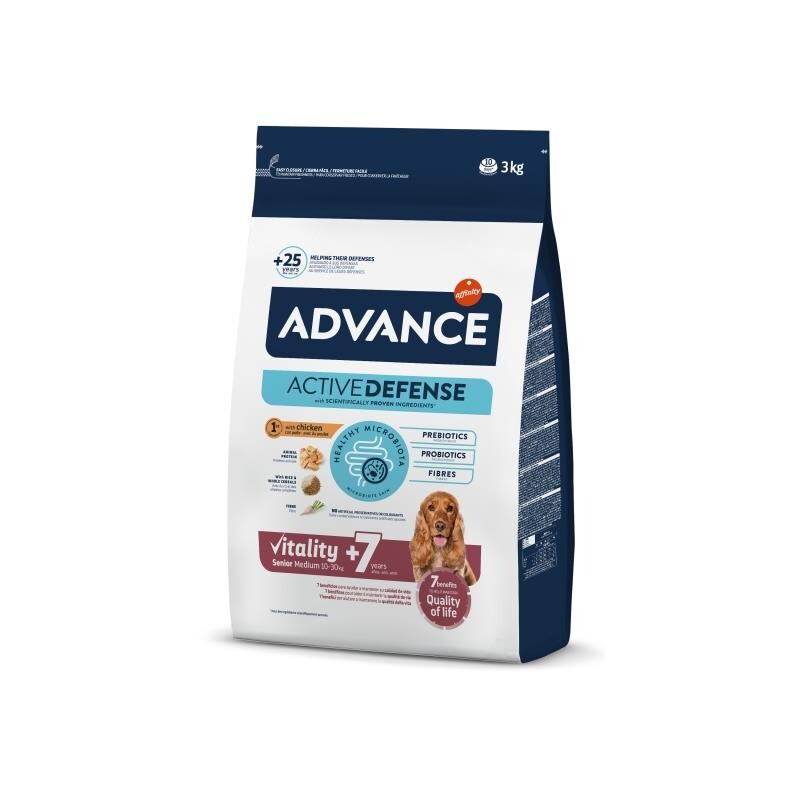 Advance Medium Senior Tavuklu Orta Irk Yaşlı Yetişkin Köpek Maması 3 KG | SRC: Barcode: 8410650150444